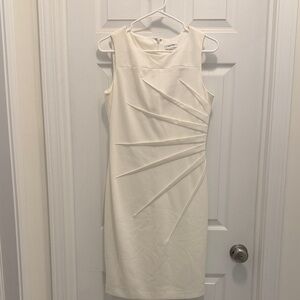 Calvin Klein Cream Sleeveless Midi Dress